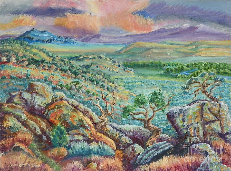 Nature Painting - Sunset View from the Cedar Breaks by Dawn Senior-Trask