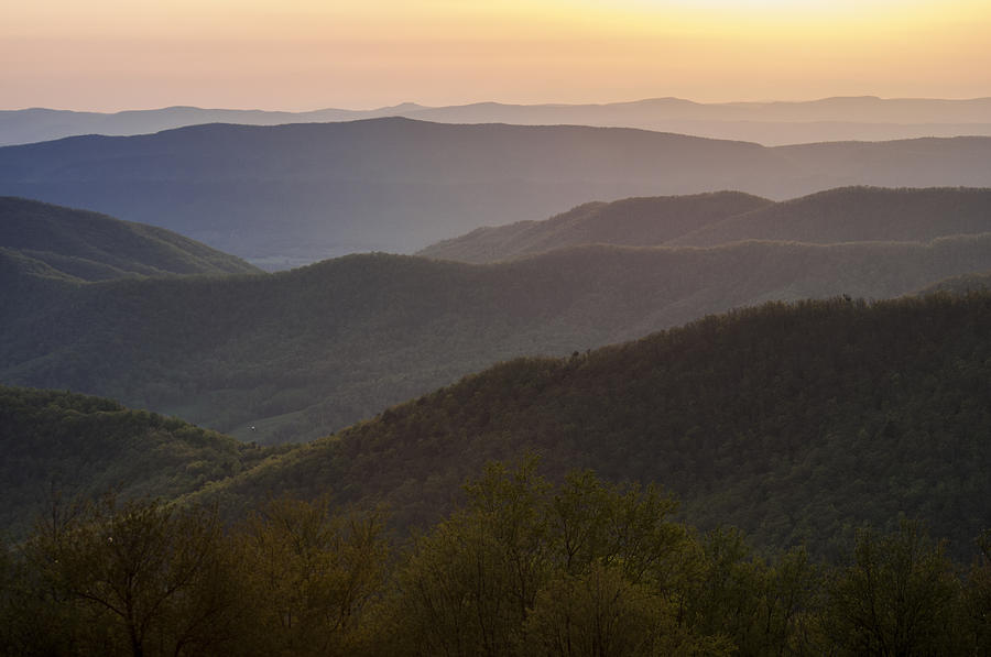 2011 Photograph - Sunset View from the Skyline Drive by Lauren Brice