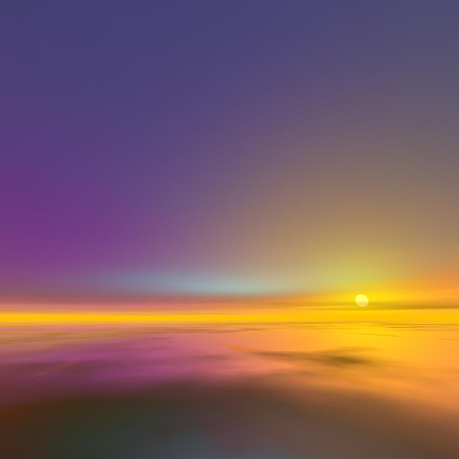 Sunset view in stratosphere Digital Art by Taketo Takahashi - Pixels