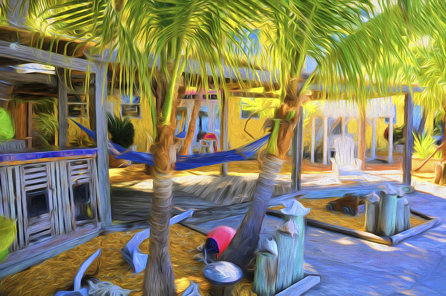 Sunset Villas Patio and Hammock Photograph by Ginger Wakem