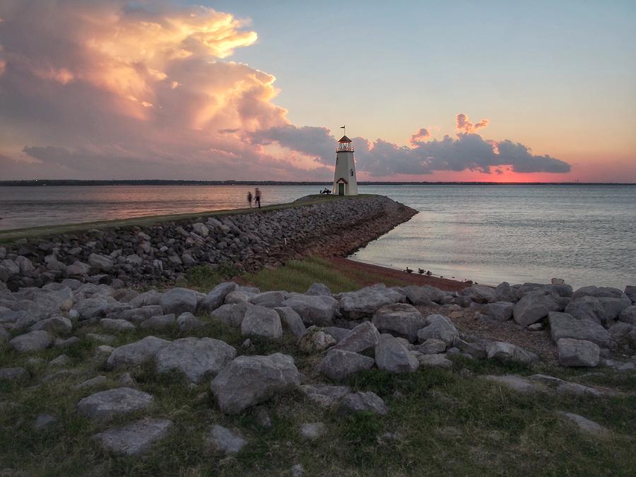 Sunset Walk at the Lighthouse  Photograph by Buck Buchanan