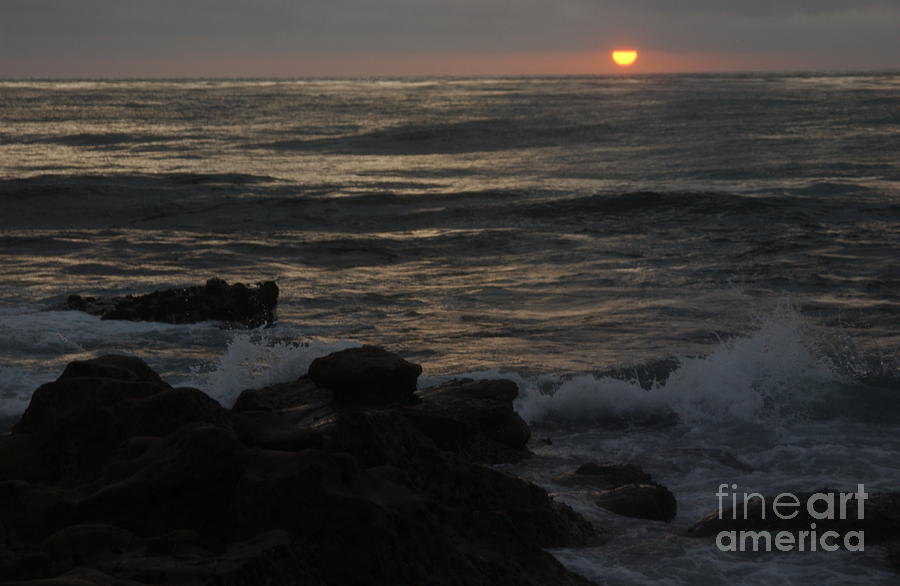 Sunset Wave at La Jolla Photograph by Anna Lisa Yoder