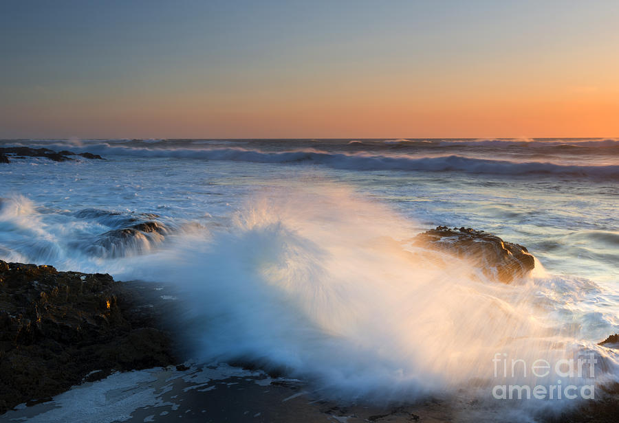 Sunset Photograph - Sunset Wave Explosion by Michael Dawson