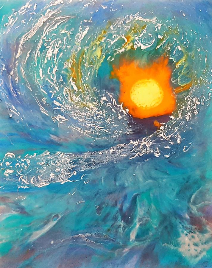 Sunset Wave Mixed Media by Kathleen Saunders - Fine Art America