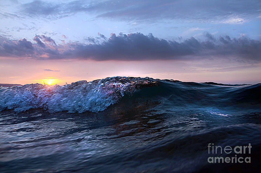 Sunset Wave-Wards Beach Photograph by Steve Somerville