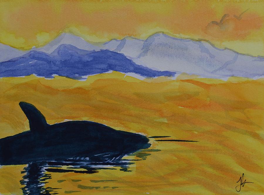 Sunset Whale Painting by Jacob Kimmig
