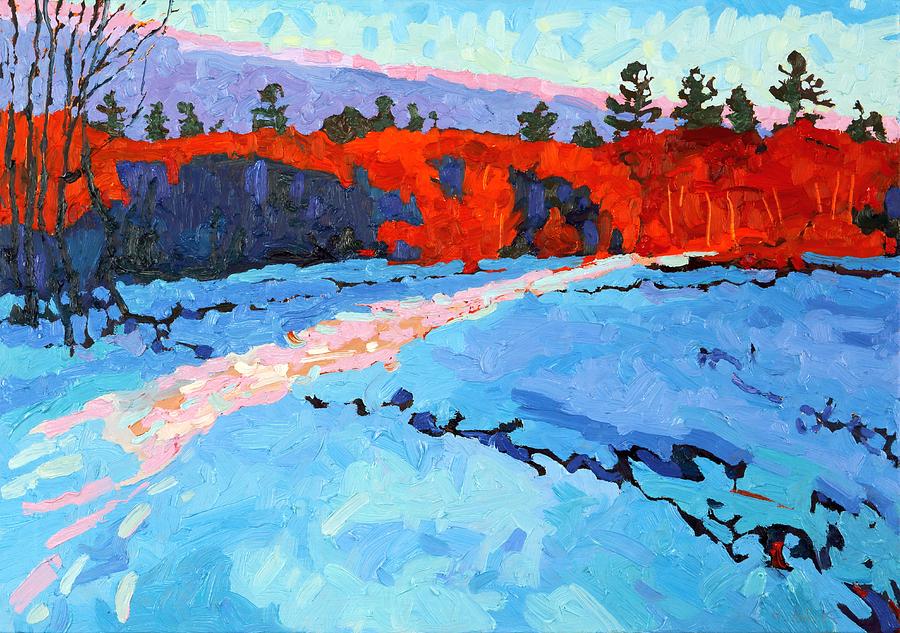 Sunset White Pines Painting by Phil Chadwick