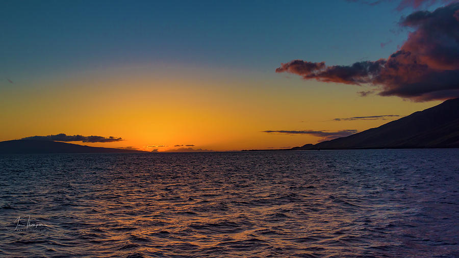 Sunset With Maui and Lanai Photograph by Jim Thompson