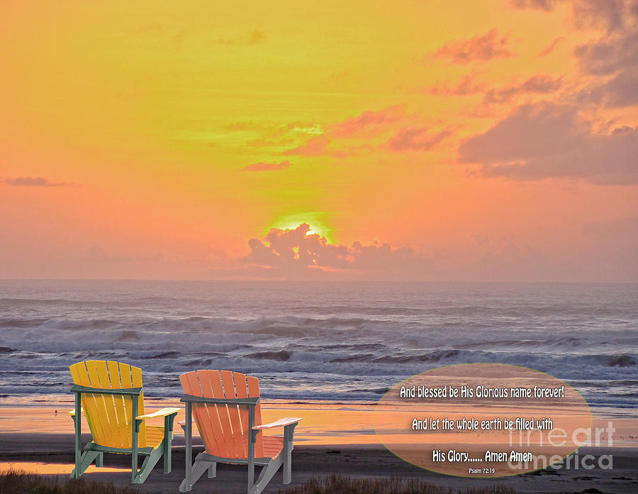 Sunset Photograph - Sunset with Scripture by Beverly Guilliams