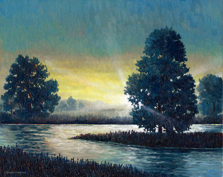 Sunset with Trees Painting by Douglas Castleman