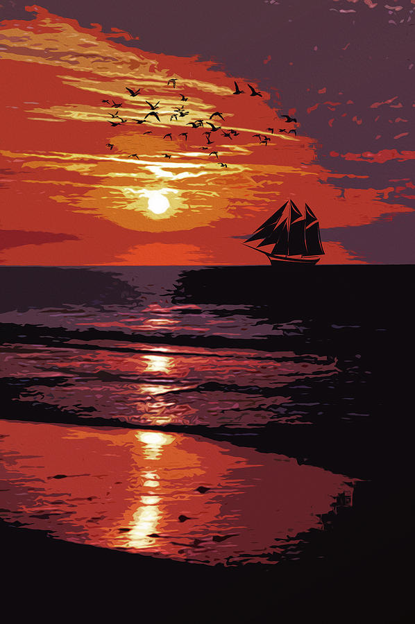 Sunset - Wonder of Nature Painting by AM FineArtPrints