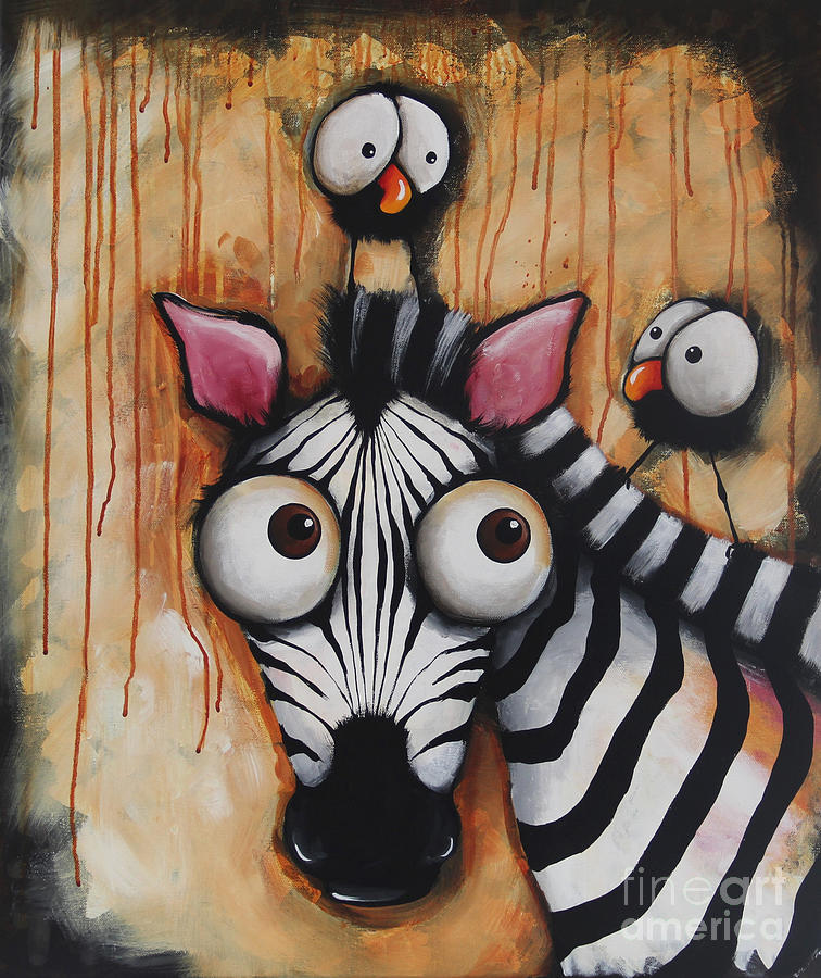 Sunset Zebra Painting by Lucia Stewart
