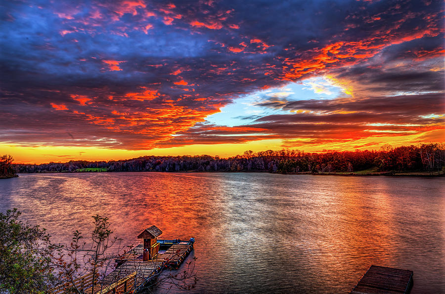 Sunset Photograph - Sunset at the lake by Alfredo Art Studio