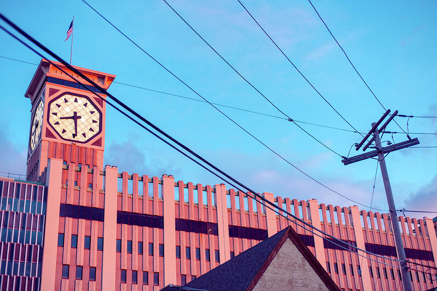 Sunsetting on Allen-Bradley Clock Tower Photograph by Vincent Buckley