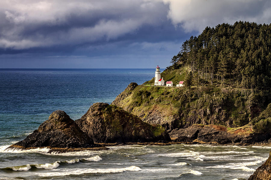Sunshine After the Storm at Heceta Head Lighthouse Photograph by Teri Virbickis