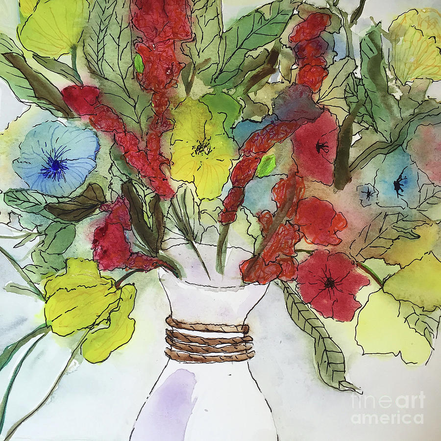 Floral Painting - Sunshine and Lollipops by Maura Satchell Floral Painting - Sunshine and Lollipops by Maura Satchell