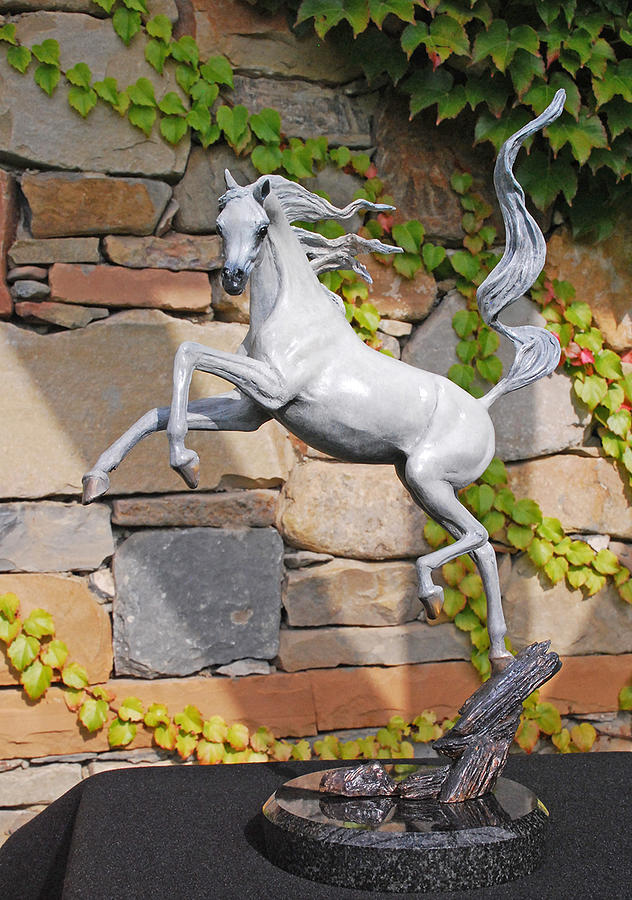 Sunshine Dancer Bronze Arabian Horse Sculpture Sculpture by J Anne Butler