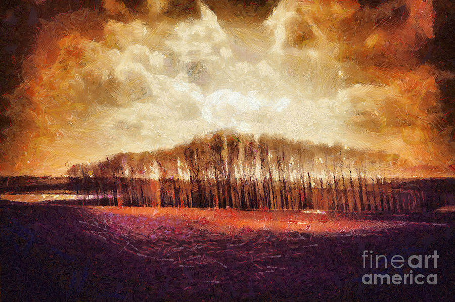 Sunshine Forest Landscape Painting by Dimitar Hristov