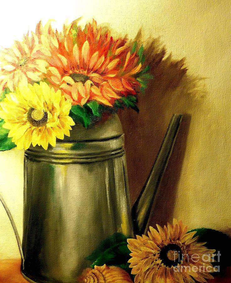 Still Life Painting - Sunshine in a Can by Patricia Lang Still Life Painting - Sunshine in a Can by Patricia Lang