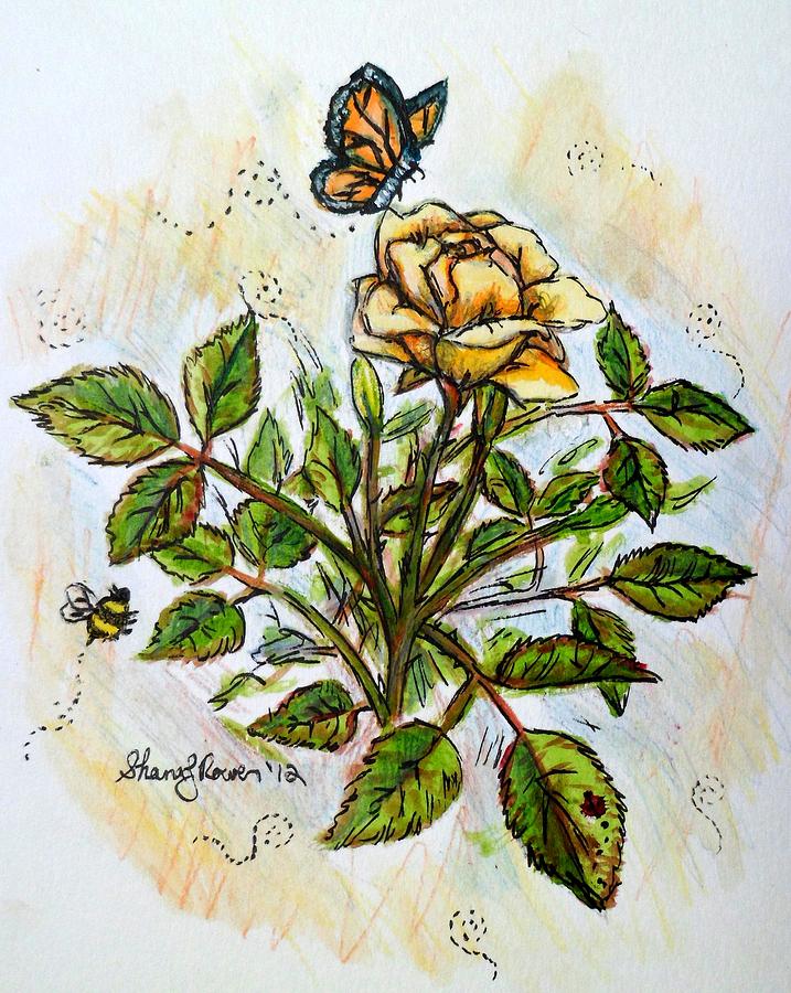 Rose Painting - Sunshine In My Garden by Shana Rowe Jackson