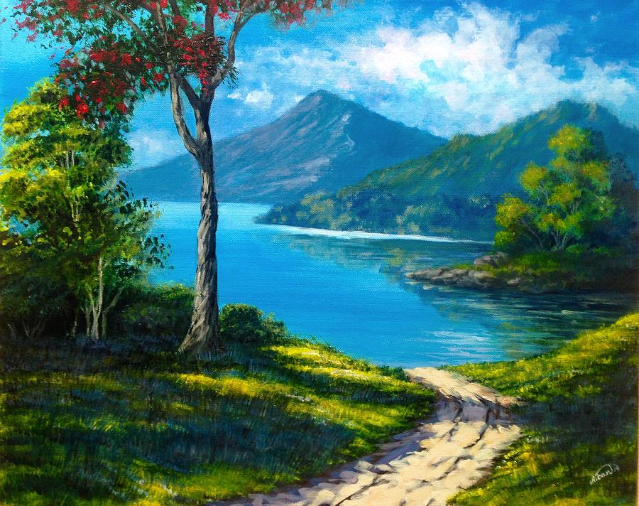 Sunshine landscape  Painting by Alban Dizdari