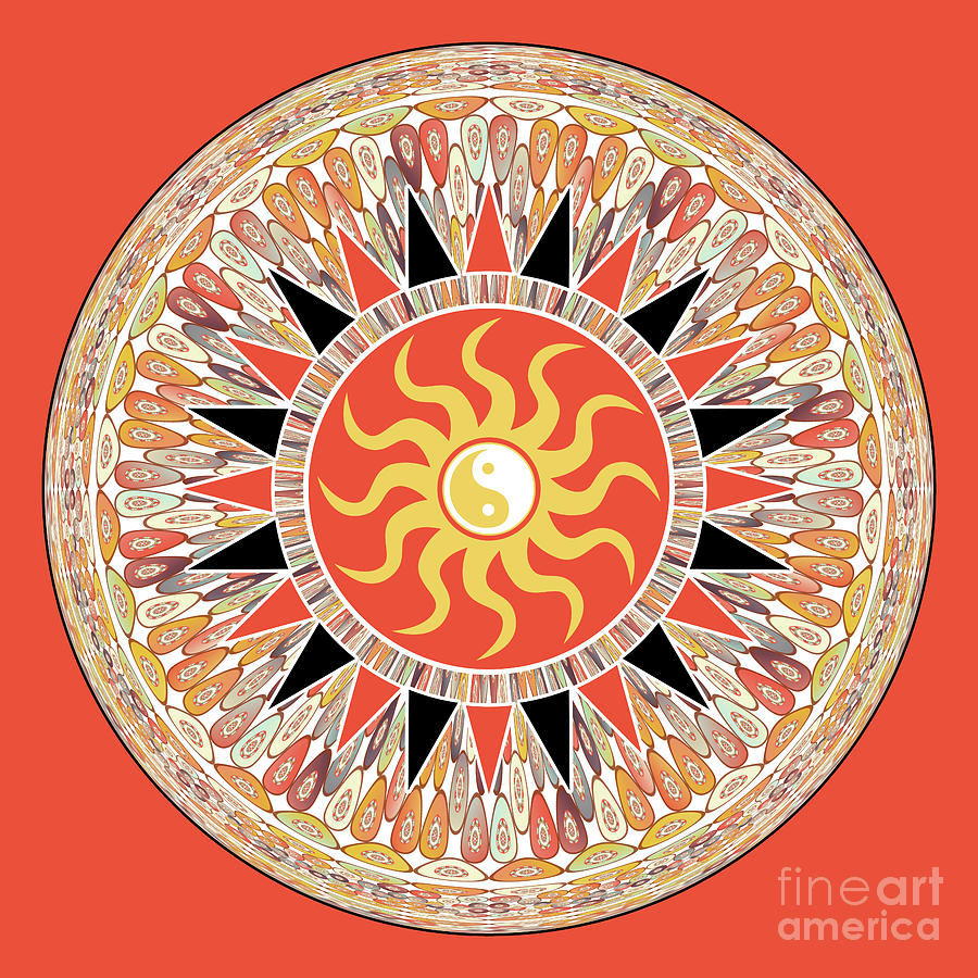 Inspirational Digital Art - Sunshine mandala by Gaspar Avila