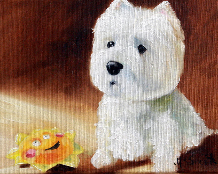 Dog Painting - Sunshine by Mary Sparrow