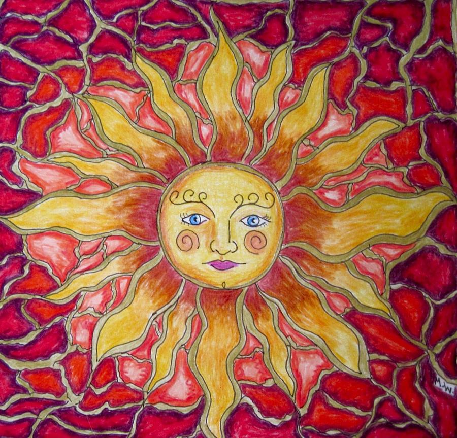 Sun Drawing - Sunshine by Megan Walsh