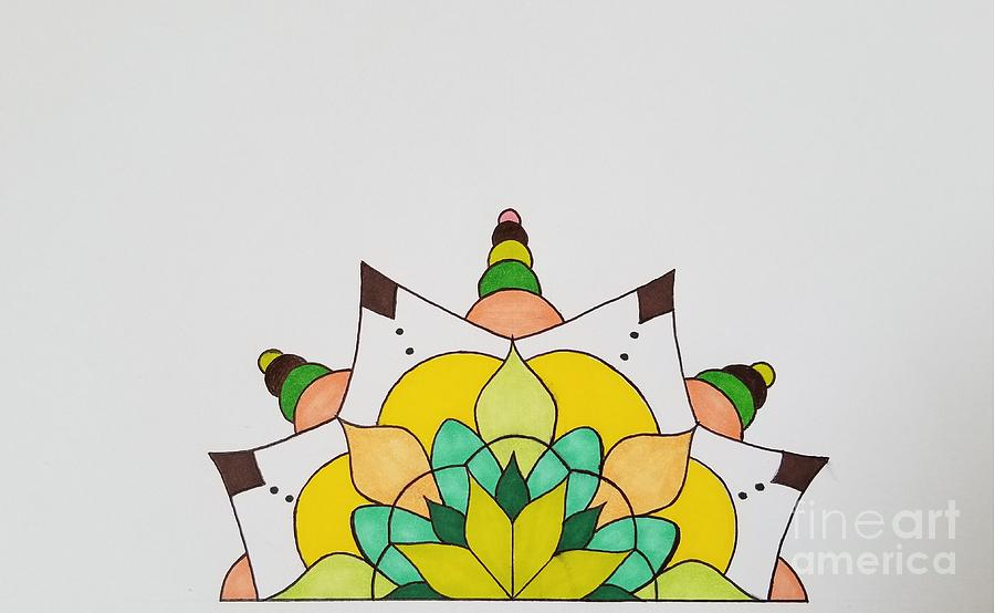 Mandala Drawing - Sunshine by Nitara Hooper