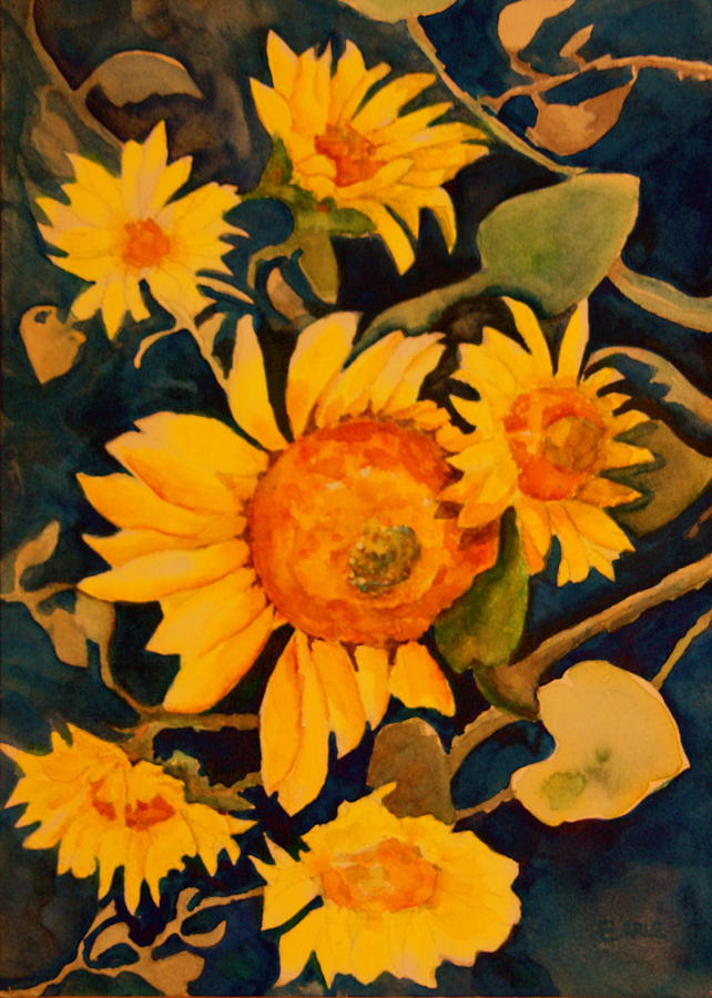 Flower Painting - Sunshine on a gray day by Dan Earle