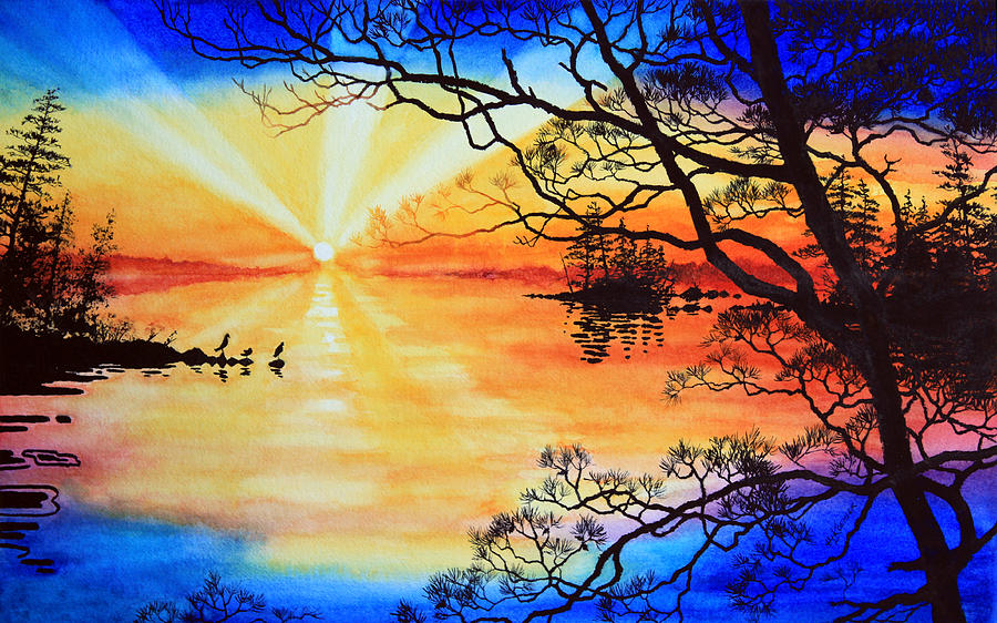 Sunset Painting - Sunshine On My Shoulders by Hanne Lore Koehler