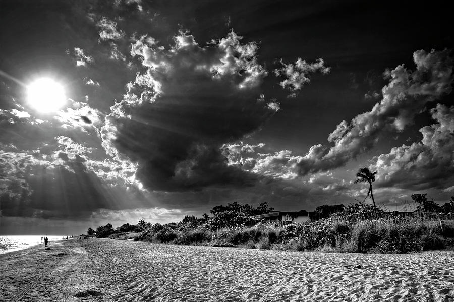 Sunshine On Sanibel Island in Black And White Photograph by Greg and Chrystal Mimbs