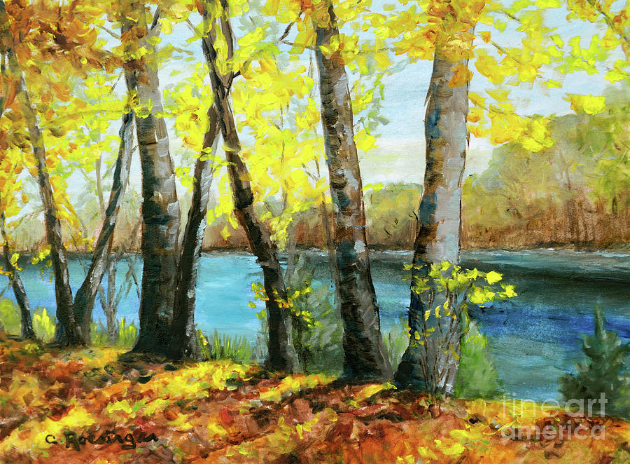 Impressionism Painting - Sunshine on the Delaware by Paint Box Studio