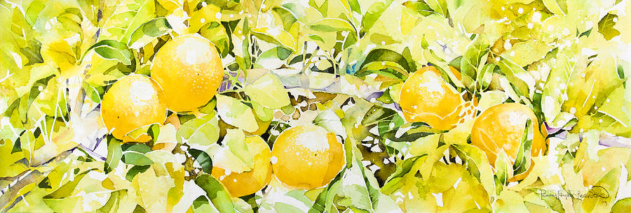 Sunshine Oranges  Painting by Penny Taylor-Beardow