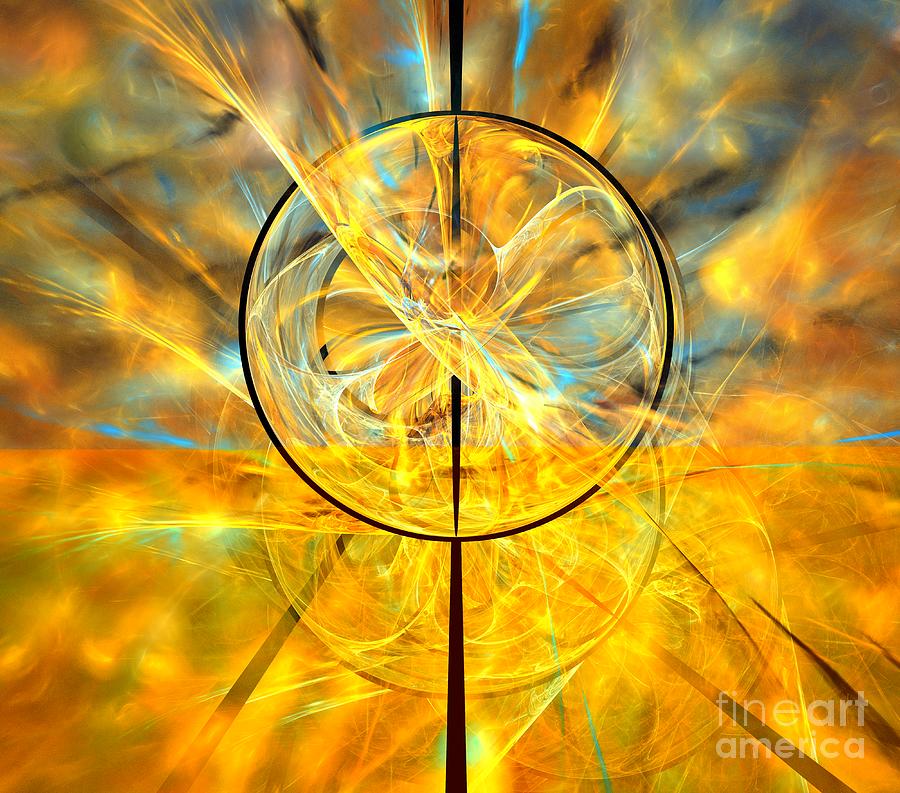 Abstract Digital Art - Sunshine Orbs by Kim Sy Ok
