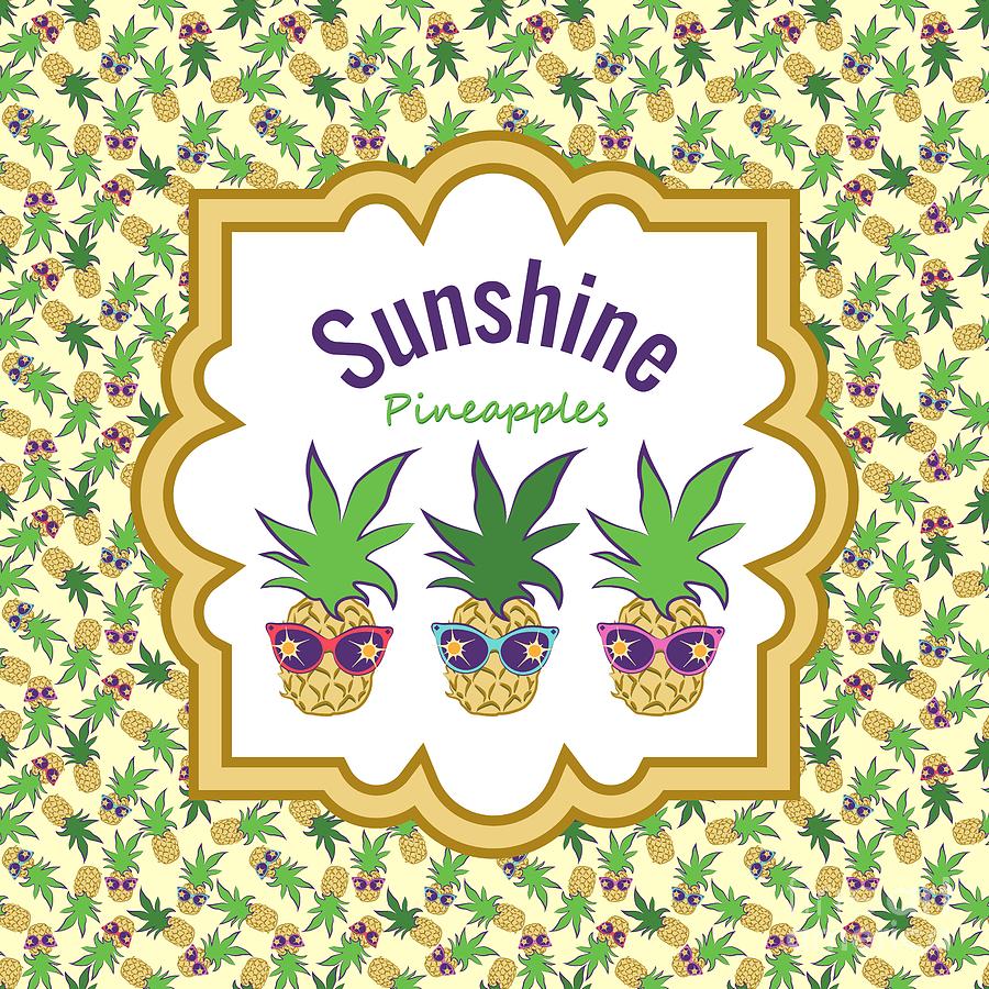 Sunshine Pineapples Digital Art by MM Anderson