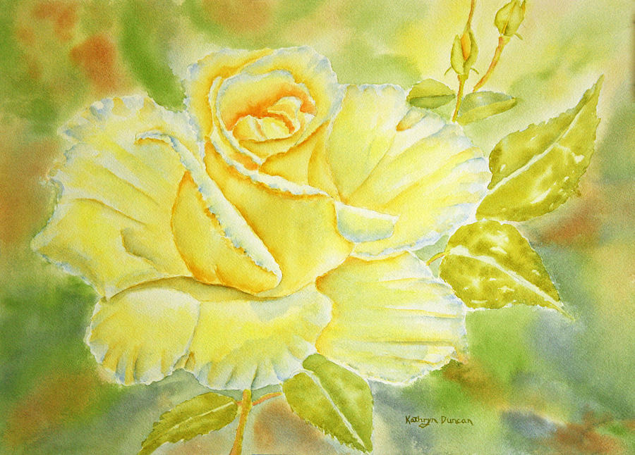 Sunshine Rose Painting by Kathryn Duncan