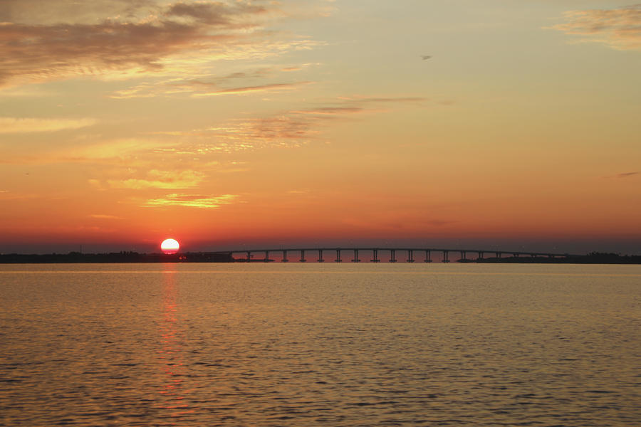 Sunshine Skyway Bridge at Sunrise Photograph by Jack Nevitt