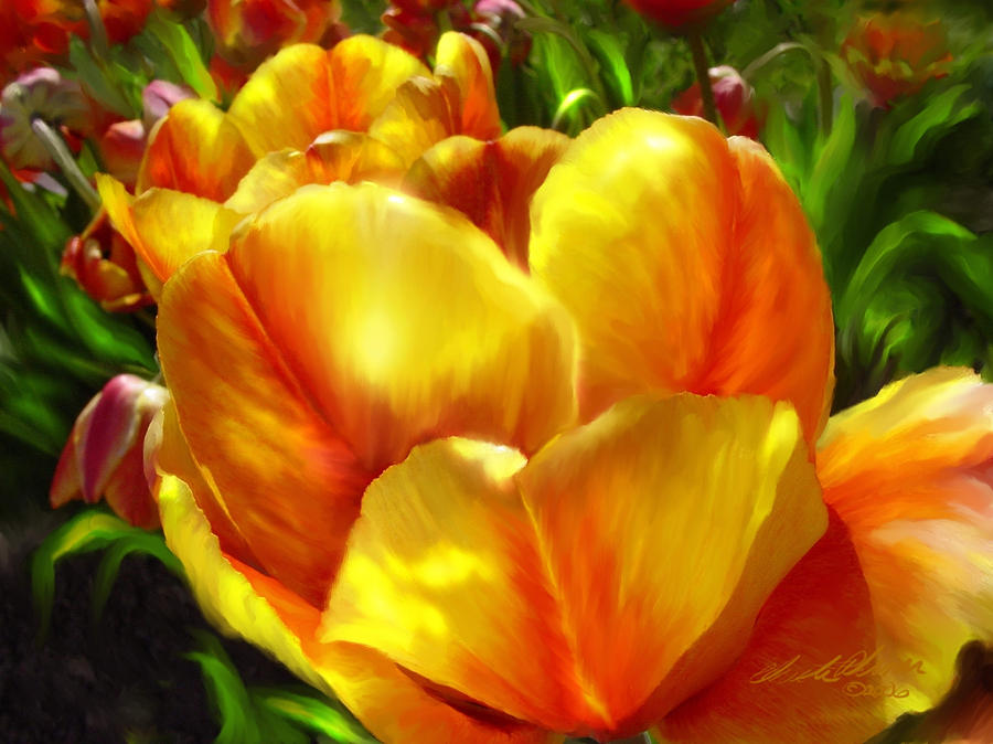 Sunshine Tulips Digital Art by Christi Werner