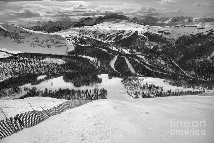 Sunshine Village From Goats Eye Black And White Photograph by Adam Jewell