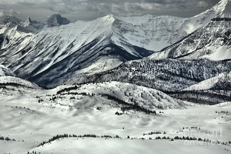 Sunshine Village Snowy Peaks And Ridges Photograph by Adam Jewell