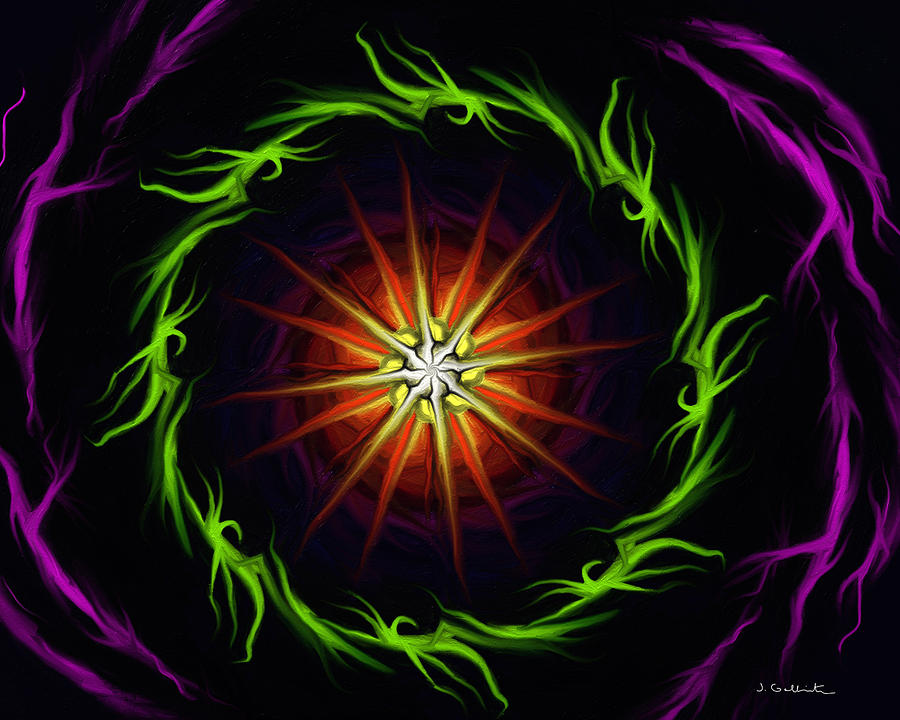 Sunstar Digital Art by Jennifer Galbraith