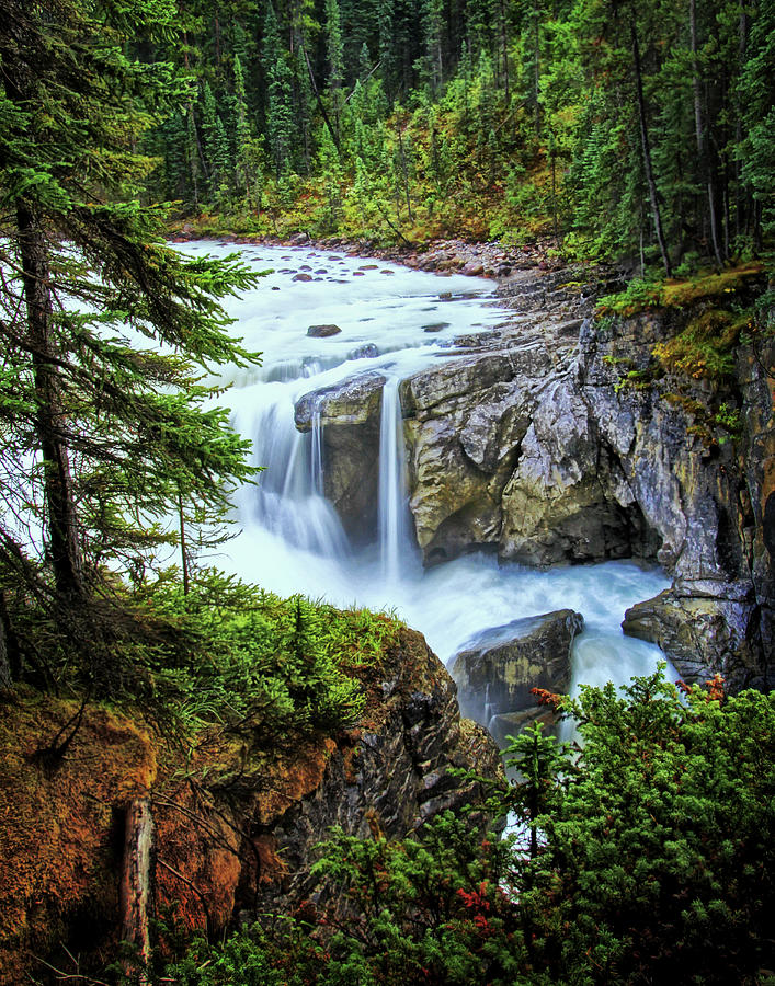 Sunwapta Falls in the Canadian Rockies Photograph by Carolyn Derstine