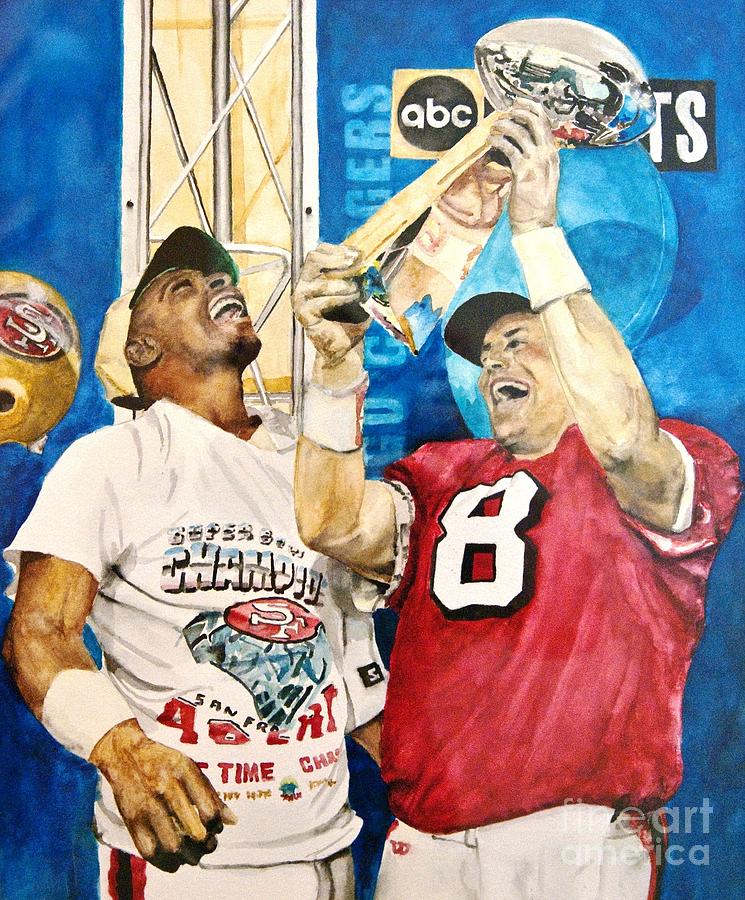 Jerry Rice Painting - Super Bowl Legends by Lance Gebhardt