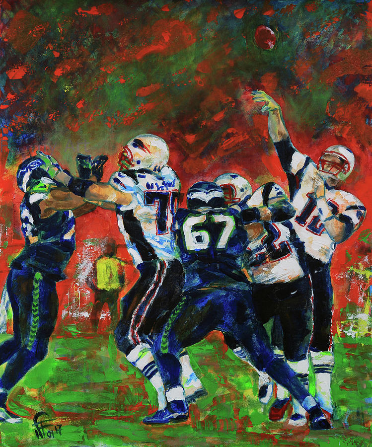 Super Bowl 49 Painting by Walter Fahmy