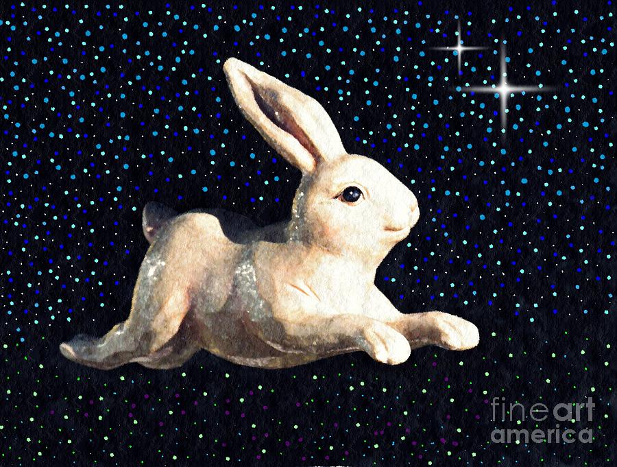 Animal Digital Art - Super Bunny by Sarah Loft