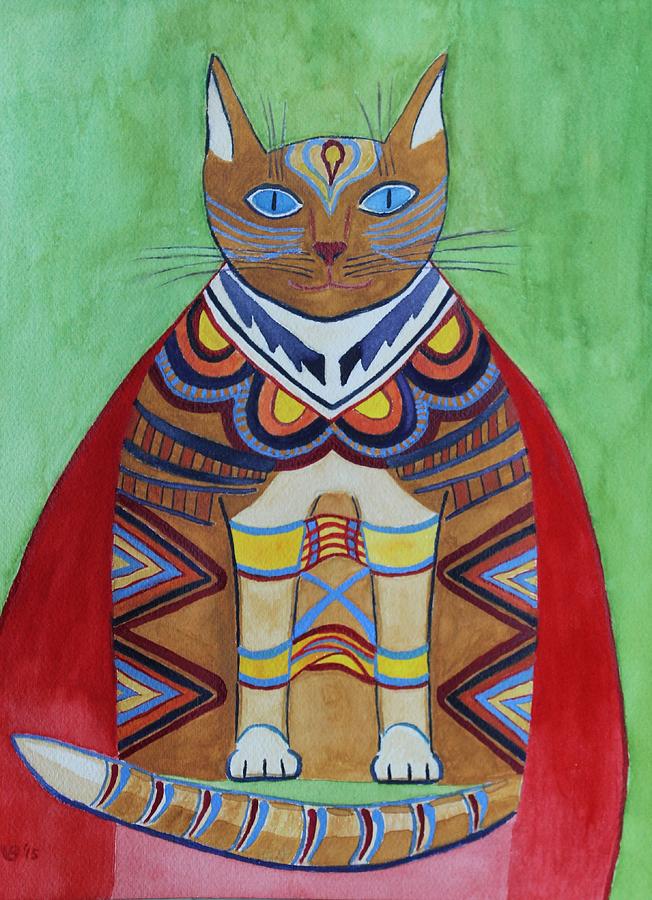 Super Cat Painting by Vera Smith