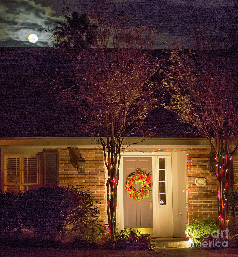 Super Christmas moon Photograph by Barry Bohn