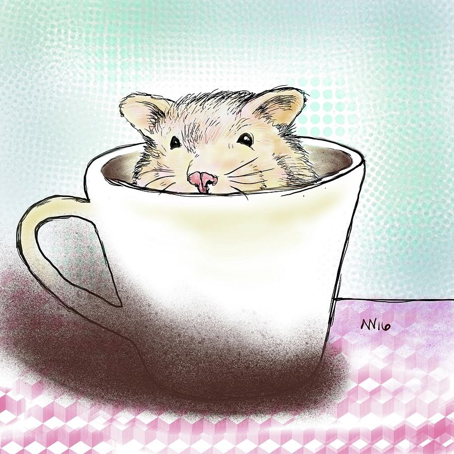 Super Cute Hamster Digital Art by AnneMarie Welsh