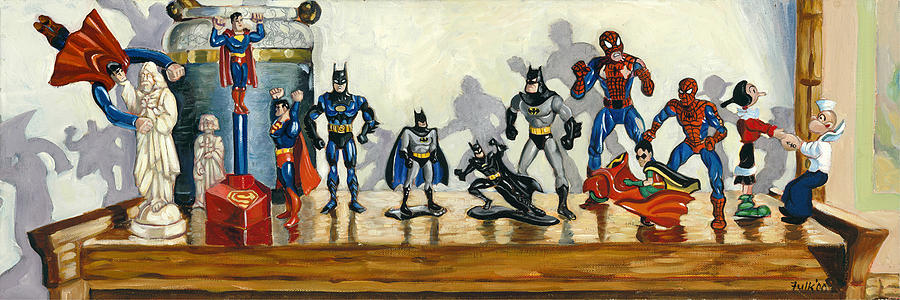 Super Heroes Painting - Super Hero by Karen Fulk
